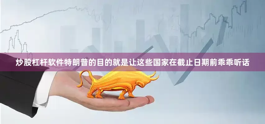 炒股杠杆软件特朗普的目的就是让这些国家在截止日期前乖乖听话