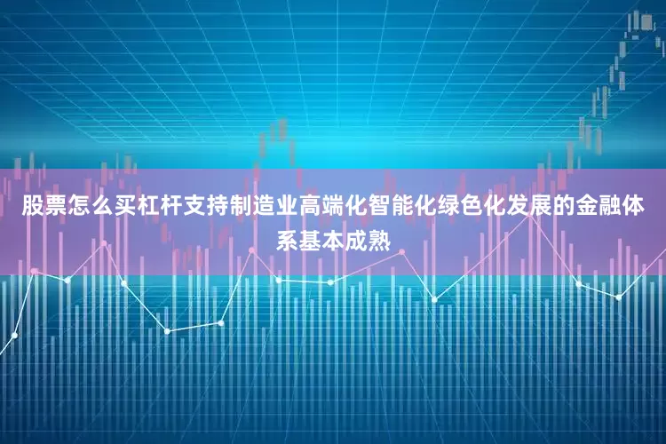 股票怎么买杠杆支持制造业高端化智能化绿色化发展的金融体系基本成熟